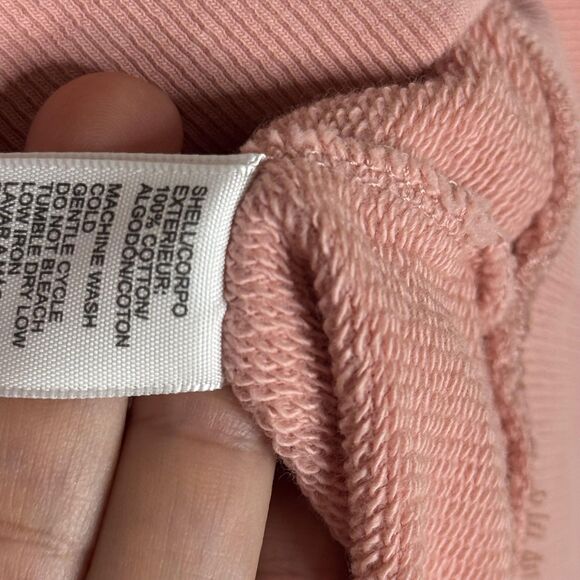 Rebecca Minkoff Hoodie Womens Large Pink Ruffle Sleeve Pullover 100% Cotton Peru - Picture 7 of 11